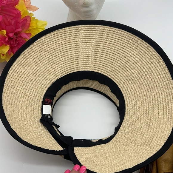 Broner Tan Black Open Top Sun Hat with Bow HT5619 - Picture 8 of 12